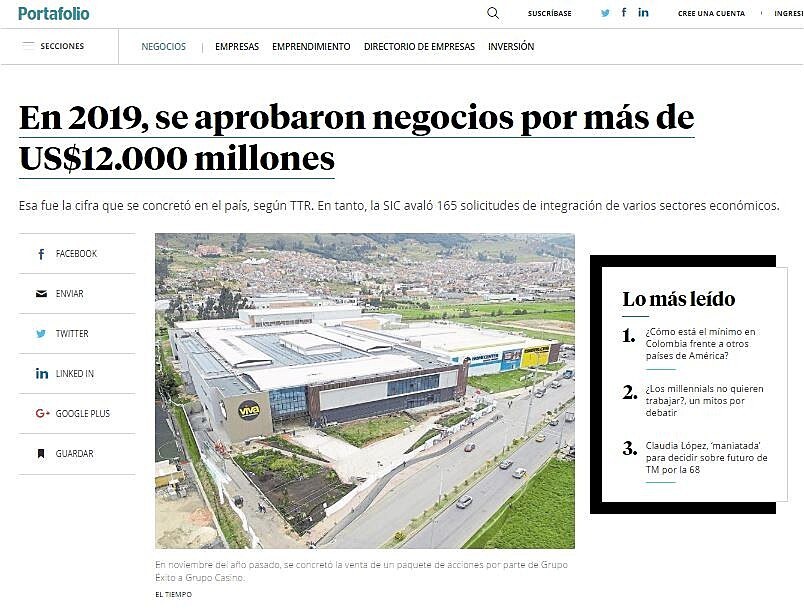 En 2019, se aprobaron negocios por ms de US$12.000 millones